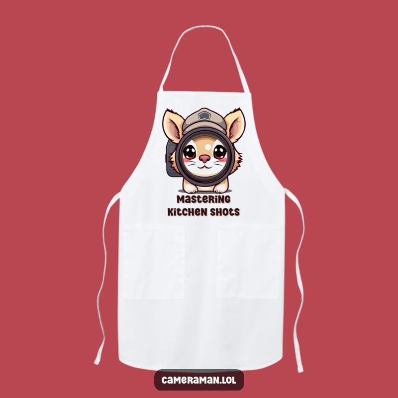 Funny Determined Photographer Apron - Kitchen Focus, Peaked Cap Chef Gift Idea