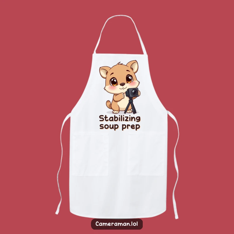 Funny Excited Animal Apron - Kitchen Tripod Setup, Photographer Chef Gift Idea