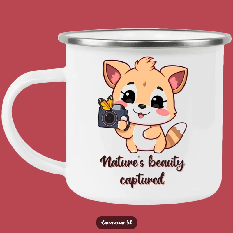Funny Playful Animal Camping Mug - Outdoor Butterfly Hunter, Happy Photographer Gift