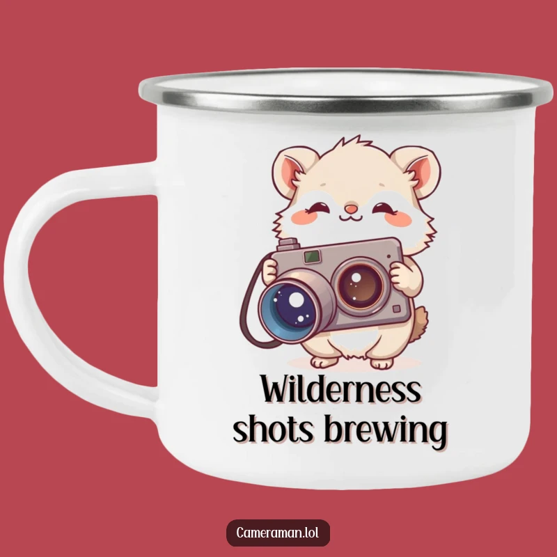 Funny Fluffy Animal Camping Mug - Outdoor Photographer, Vintage Camera Camp Gift