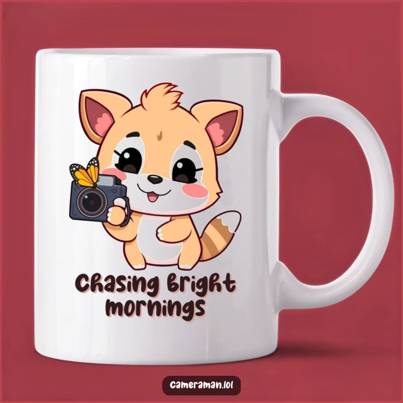 Funny Happy Animal Mug - Butterfly Hunter, Playful Photographer, Perfect Gift