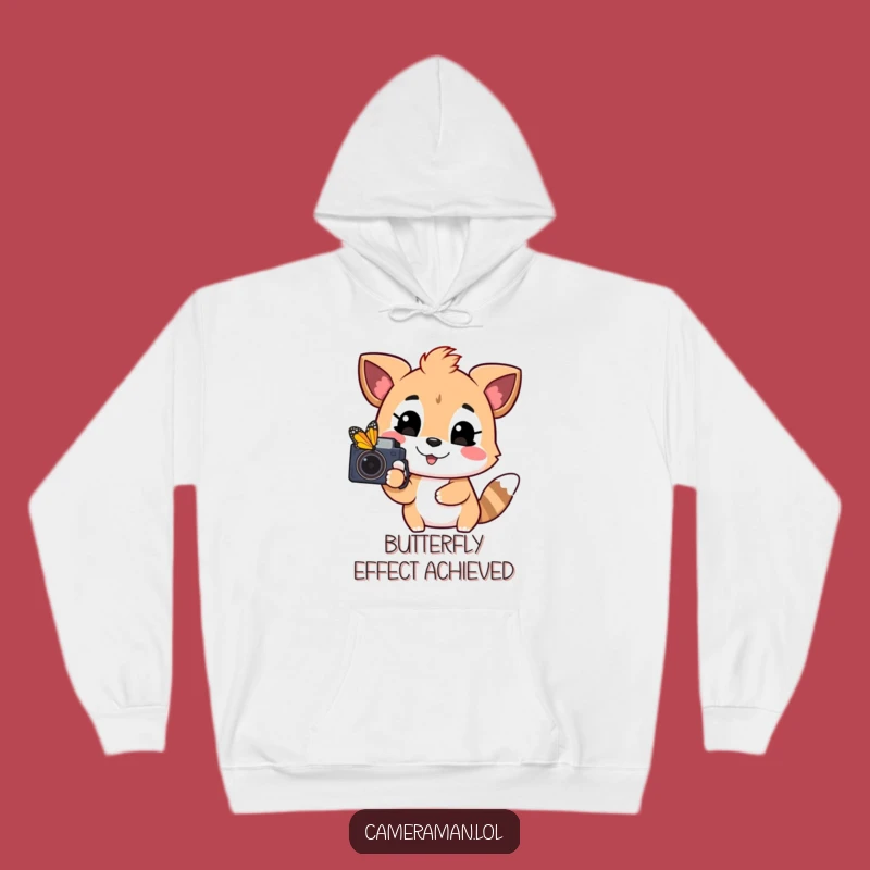Funny Playful Animal Hoodie - Cozy Butterfly Chaser, Happy Photographer, Gift