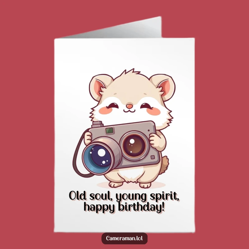 Free Printable Funny Birthday Card: Fluffy Animal Photographer - Downloadable & DIY