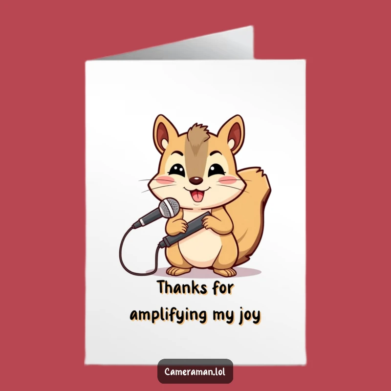 Free Printable Thank You Card: Squirrel Reporter's Gratitude Downloadable Gift
