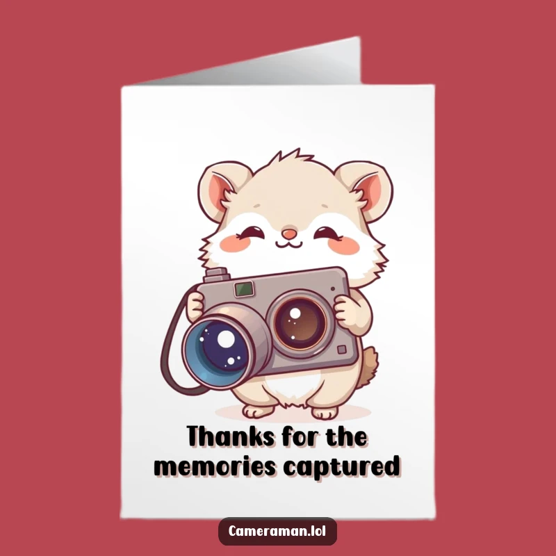 Free Printable Thank You Card: Fluffy Animal Photographer Expresses Gratitude - DIY
