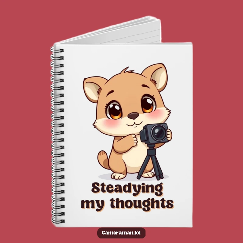 Funny Excited Animal Notebook - Blinking Photographer Journal, Tripod Diary Gift