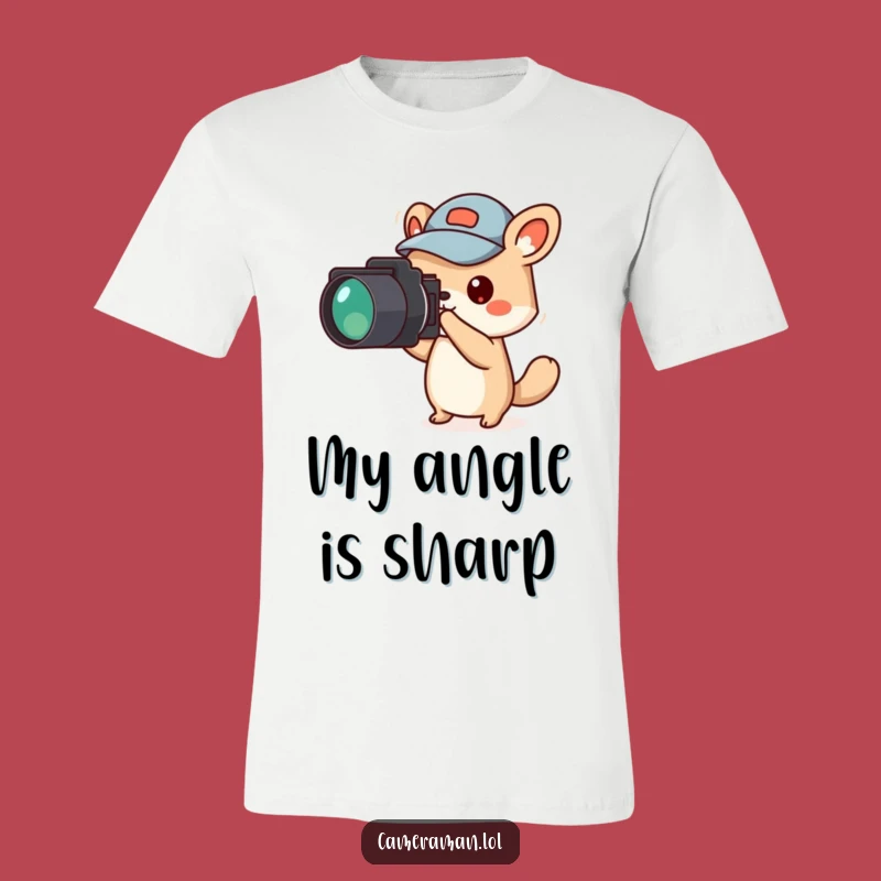 Funny Animal Reporter T-Shirt: Jaunty Cap Points Camera for a Hilarious Journalist Gift